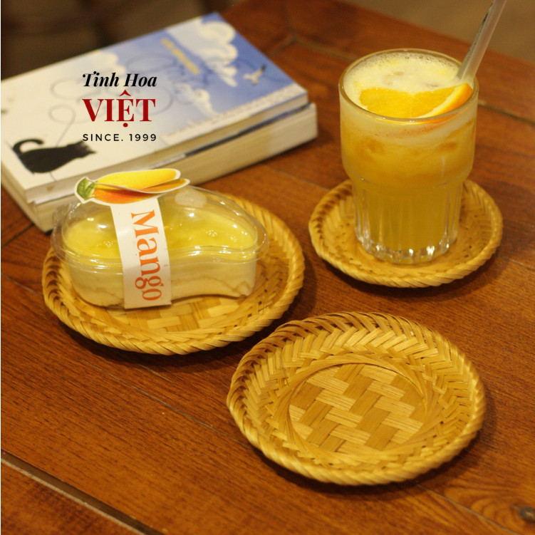 Đĩa tre hun khói chống mốc đựng hướng dương, hoa quả phục vụ nhà hàng, cafe Tinh Hoa Việt
