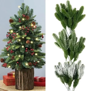 5 / 10 Chiếc Giáng Sinh Nhân Tạo Thông Kim Nhánh Thông Tuyết Cây Giả DIY Xmas Tree
