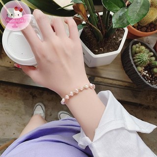 Moonlights Thanh Lịch - Vòng tay nữ đá quý baroque và ngọc trai đính hạt, điều chỉnh được, trang sức tiệc sinh nhật ngọt ngào