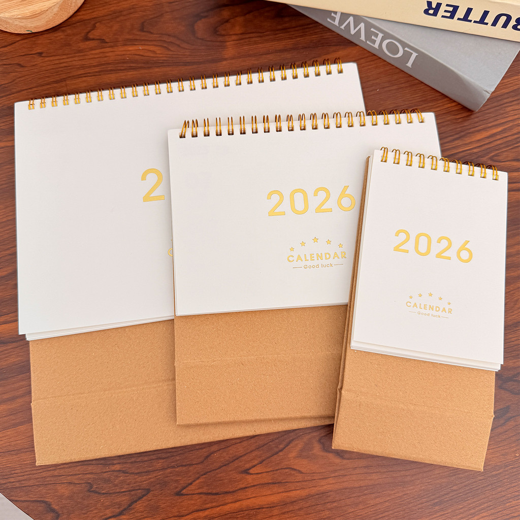 Lịch Để Bàn Tối Giản Thanh Lịch 2026 - Giấy Kraft Chất Lượng Cao Màu Trắng Ngà Sắp Xếp Lịch Cho Máy Tính Để Bàn Trang Trí Bàn Làm Việc Văn Phòng