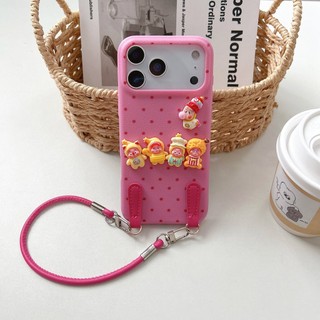 Hoạt Hình Dễ Thương 3D Starman Wave Point Da Mềm Wrsit Dây Đeo Ốp Lưng Điện Thoại iPhone 17Promax 17Pro 11 12 13 14 15 Pro 16 Pro Max 15Plus Chống Sốc Nữ Điện Thoại Di Động