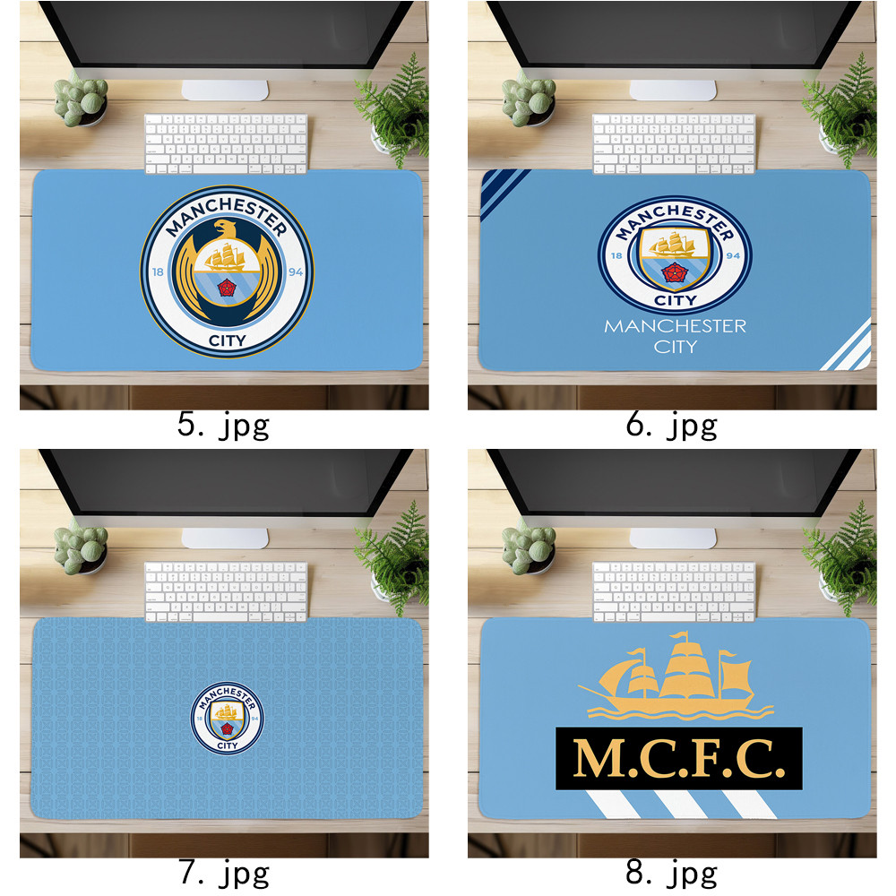 Tấm lót chuột Logo Manchester City FC In nghệ thuật Bàn phím máy tính Bàn phím (60x30cm / 80x40cm)