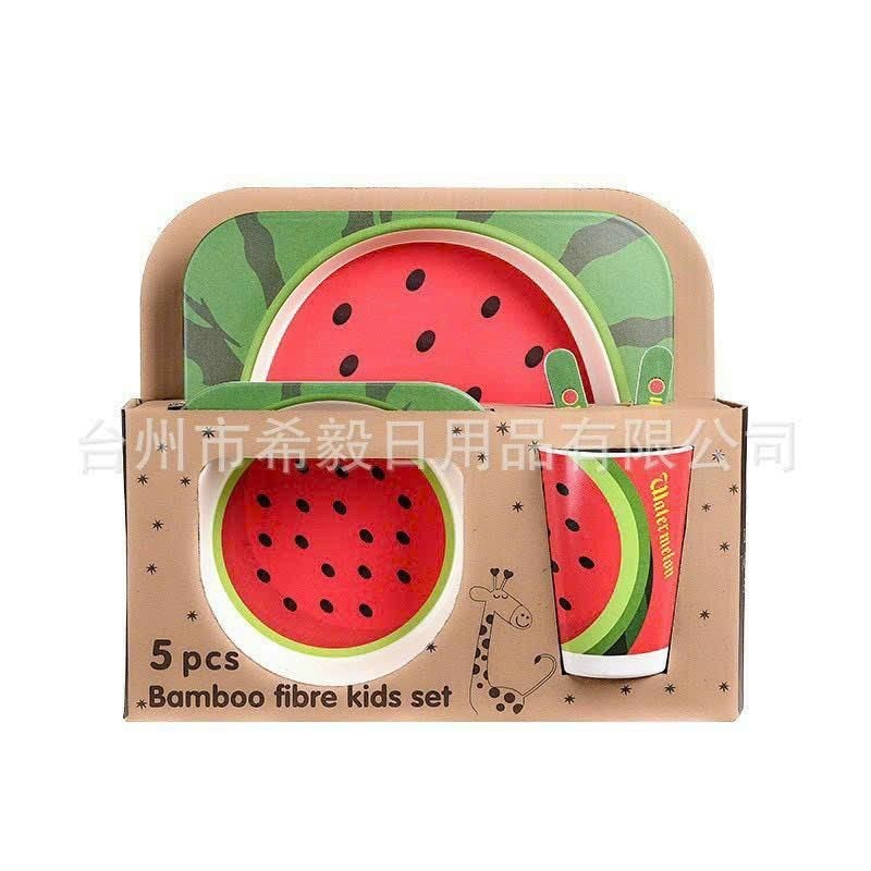 Set 5 Món Đồ Ăn Dặm Cho Bé Bằng Than Tre An Toàn Dễ Thương