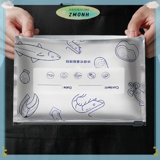 ZMONH 10 Cái / túi Túi Túi Đựng Thực Phẩm Lá Nhôm Dung Tích Lớn Chống Rò Rỉ Tủ Đông An Toàn Nhà Bếp Túi Tươi Giữ Tươi Túi Khóa Zip Có Thể Tái Sử Dụng