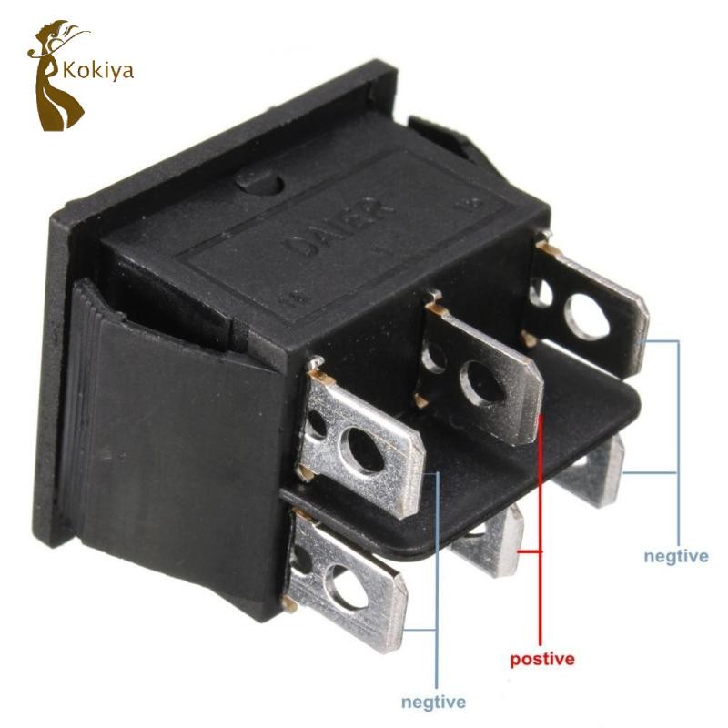 6 Chân DPDT Bật Tắt Công Tắc Cửa Sổ Điện Tạm Thời Rocker Nút Điều Khiển 12V