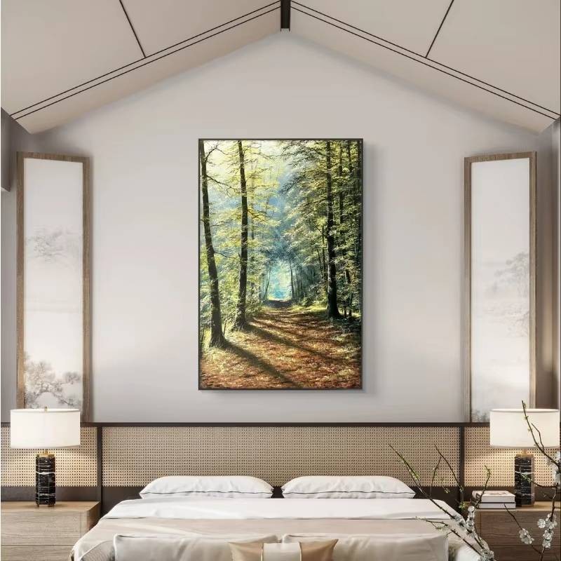 Rừng Gỗ Cây Nắng Nước Thiên Nhiên Mùa Xuân Phong Cảnh poster Hiện Đại Phong Cảnh Vải Tranh Tường Phòng Khách Nghệ Thuật Trang Trí Nhà