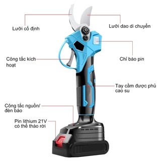 AIMVUKES Máy cắt cành kéo tỉa cành pin KHÔNG CHỔI THAN 199V kéo cắt cây làm vườn