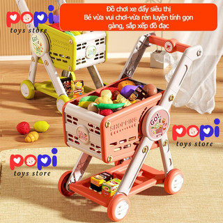 Đồ Chơi Bé Gái Xe Đẩy Siêu Thị 31 Chi Tiết – Bộ Hoa Quả Mô Phỏng, Chất Liệu ABS Cao Cấp
