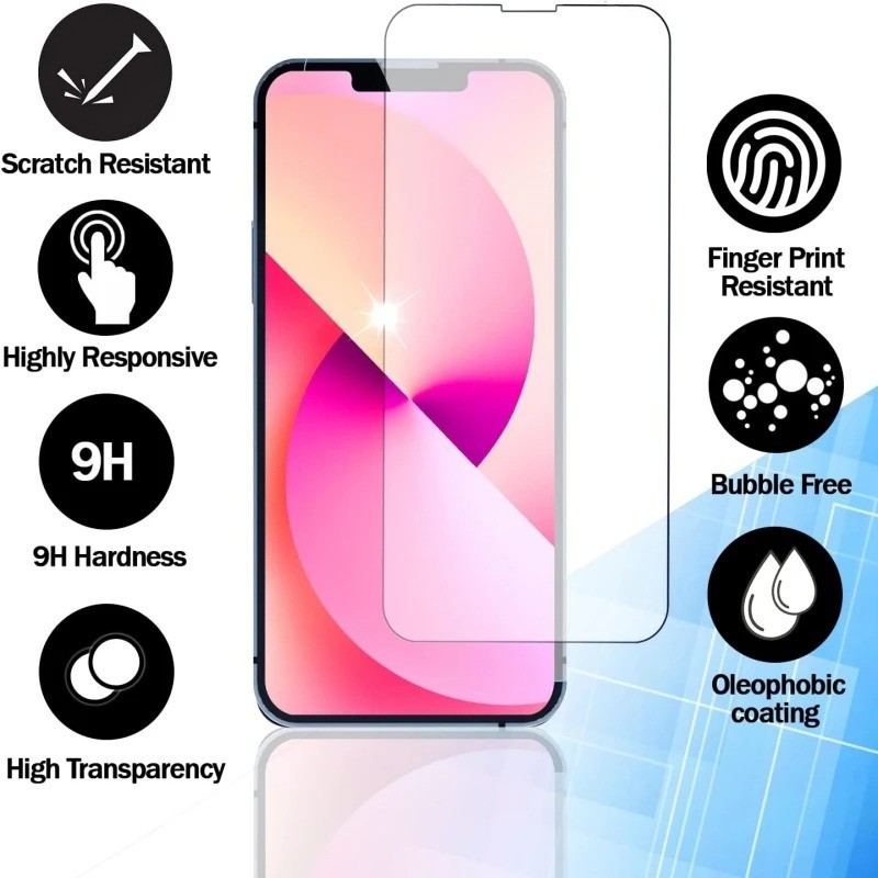 Bảo Vệ Màn Hình Cho iPhone 17 16 16e 15 Plus Pro Max HD Kính Cường Lực Trong Suốt Điện Thoại Mặt Trước + Mặt Sau Bảo Vệ Cho iPhone 14 13 12 Pro Max Plus Phim Thủy Tinh Mini