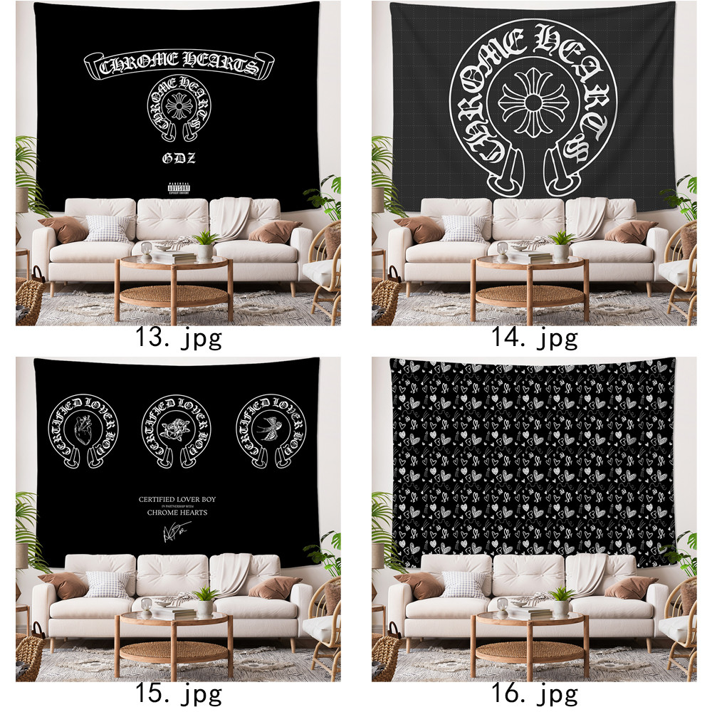 Tấm thảm treo tường Logo Chrome Hearts có kẹp Tấm thảm Polyester Trang trí nội thất