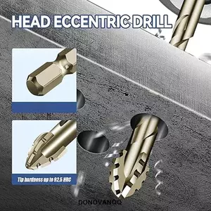 DONOVANQQ 4 Bộ mũi khoan chuôi lục giác, mũi khoan bốn cánh hạng nặng 6 / 8 / 10 / 12 MM, Dụng cụ mở lỗ có độ cứng cao Vonfram Bộ mũi khoan lệch tâm Khoan đá cẩm thạch bê tông