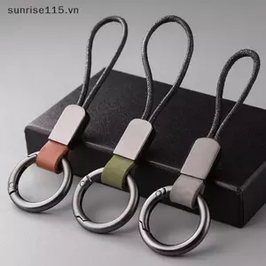 SRVN Móc Chìa Khóa Da Thật Chính Hãng Dành Cho Nam Nữ Móc Khóa Ô Tô Dây Cotton Dây Đeo Kim Loại Móc Khóa Quà Tặng Móc Khóa Hợp Thời Trang.