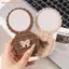 FAVORITEGOODS Gương du lịch di động, Gương bỏ túi Mini gấp kính chất lượng cao, Họa tiết vách ngăn bền Kích thước nhỏ Trang điểm gương tròn Sử dụng