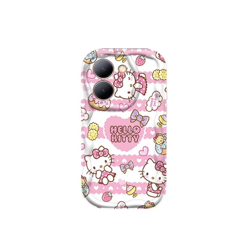 Vỏ Silicon Hoạt Hình Cho VIVO Y28 Y36 4G Y27S Bảo Vệ 3D Vỏ Điện Thoại Mềm TPU Kitty Girl Sinh Viên Chống Sốc Ốp Lưng