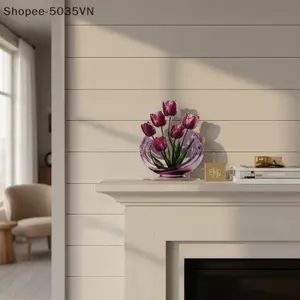 {AKIN} 2D Acrylic Lily Trang Trí Bàn Hoa Trang Trí Máy Tính Để Bàn Hiện Đại Cho Bàn Làm Việc Văn Phòng Và Trang Trí Phòng Khách {a}