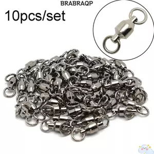 BRABRAAA 10 CÁI Câu Cá Cán Xoay Đầu Nối Thép Không Gỉ Chất Lượng Cao Vòng Chắc Chắn