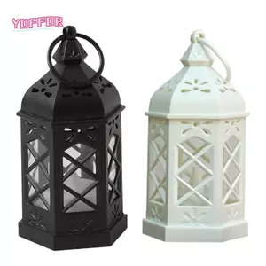 Đèn gió lục giác YOFFOR, Đèn để bàn cổ điển sáng tạo