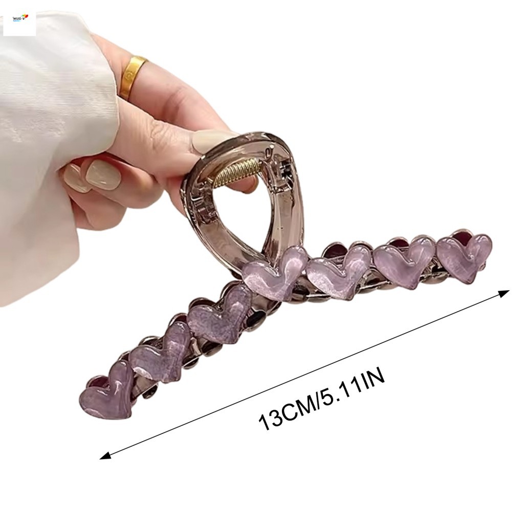 Kẹp móng vuốt tóc hình trái tim cho nữ Chất liệu ABS bền bỉ Thiết kế chống trượt Phụ kiện thời trang