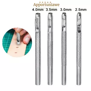 Máy đục lỗ bằng da IAPPORTUNIA, Máy đục lỗ mắt ngô bạc bằng thép Carbon, Đai đồng hồ có lỗ rỗng 2,5 / 3 / 3,5 / 4mm bền bỉ