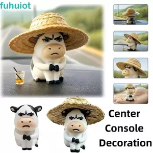 Hình bò cỏ FUHUIOT, Búp bê bò dễ thương xấu xí dễ thương, Đồ trang trí Giải nén Bàn điều khiển trung tâm trang trí ô tô