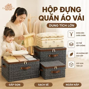 Hộp đựng quần áo bằng vải chống bụi, có thể gấp gọn, có khóa kéo, đa chức năng, thích hợp để dưới gầm giường.