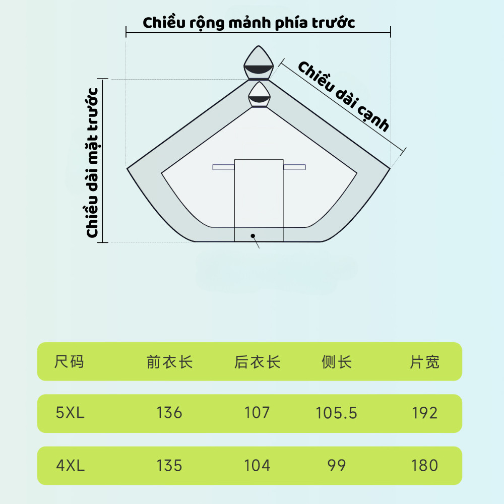 Áo Mưa 1 Đầu Xe Máy Xe Điện, Kích Thước Lớn Hơn 30% Che Kín Giày Dép Chống Bão