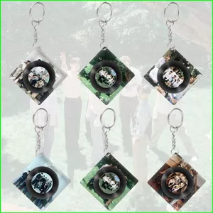 HT3 BTS Acrylic Móc Khóa JIMIN V JIN J-HOPE Xoay CD Mặt Dây Chuyền Bền Cho Ba Lô Túi & Chìa Khóa TH3