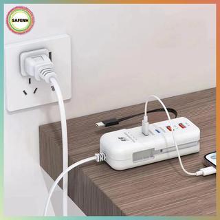 SAFENH 66W PD Sạc Nhanh Tường USB Sạc USB Hub Adapter 4 Cổng USB Type C EU Cắm Nối Dài Loại C Cáp Soet Ổ Cắm VN