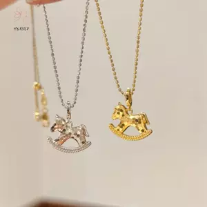 HNKMP Thời Trang Tinh Tế Pony Mặt Dây Chuyền Nelace Cho Người Phụ Nữ Cô Gái Đa Năng Xương Đòn Dây Chuyền Năm Mới Phụ Kiện Trang Sức Quà Tặng Năm Ngựa.