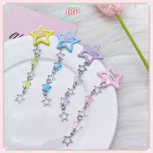 JRP Ngọt Ngào Ngôi Sao Dễ Thương Viền Pendent Kẹp Tóc Kẹp Tóc Đầy Màu Sắc Pentagram BB Kẹp Barrettes Cho Bé Gái Dopamine Y2k Phụ Kiện Tóc JRP