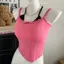 NICOLOO Ren Viền Camisole, Áo thon gọn không tay, Đồ lót ngọt ngào có đệm cốc treo áo Vest cho nữ