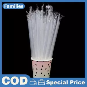 100Pc Trong Suốt Cá Nhân Bọc Uống Ống Hút Pp Đồ Uống Ống Hút Dự Tiệc Cung Cấp