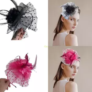 Flgo Vintage Fascininator Băng Đô Hoa Hồng Tinh Tế Cho Tiệc Cưới Trang Phục Pillbox Mũ Nữ Mũ Cho Đám Cưới