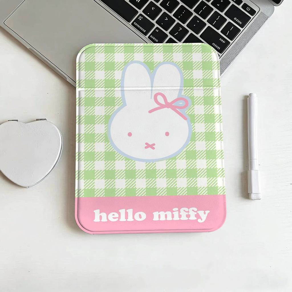 Gương gấp mini họa tiết thỏ Miffy ô vuông xanh gương nổi tiếng