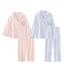 Bộ Đồ Ngủ Ngoại Thương Cặp Đôi Xuân Thu Áo Cardigan Cổ Bẻ Bông Mây Nam Nữ Bộ Đồ Mặc Nhà Rộng Rãi Dài Tay