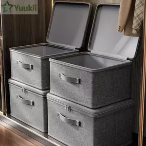 Hộp đựng áo ngực YUUKII, có nắp bụi Hộp đựng quần áo dung tích lớn, ngăn kéo tủ màu xám Bộ chia quần áo