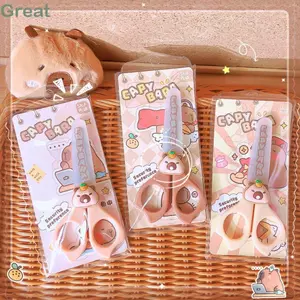Kéo Capybara TUYỆT VỜI, Kéo làm bằng tay hoạt hình an toàn, Cắt giấy dễ thương Quà tặng DIY Kéo trẻ em Văn phòng phẩm Đồ dùng học tập