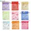TUYỆT VỜI 20 Cái / lốc Túi Đựng Trang Sức Organza, In Hoa 9x12 13x18cm Túi Đóng Gói Quà Tặng, Túi Bao Bì Bông Tai Trong Suốt Dây Rút