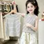 Áo Vest không tay phong cách phương Tây cổ điển cho bé trai (120-170) Áo khoác ngoài sọc phiên bản Hàn Quốc hàng đầu