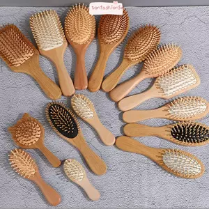 ITRUMPET 1 Bàn Chải Massage, Mái Chèo Đệm Tóc Lược Gỗ, Chăm Sóc Tóc Khỏe Mạnh Lược Chải Tóc Tre Tóc Da Đầu