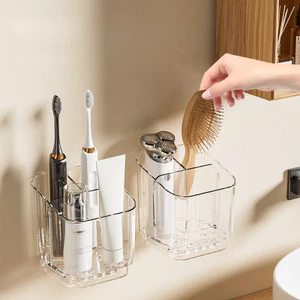 Giá đỡ bàn chải đánh răng điện phong cách Hàn Quốc, không cần khoan, tiện ích lưu trữ treo tường đa chức năng mới mẻ và đa năng