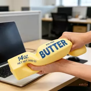 Exhila Kích Thước Lớn Hình Bơ Căng Thẳng PU Mềm Bóp Đồ Chơi Co Giãn Để Giảm Áp Lực Và Tay Linh Hoạt Tập Thể Dục Vui Nhộn
