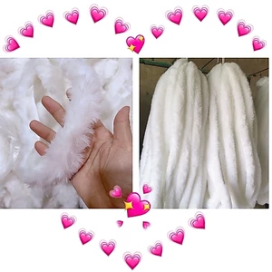 Dây lông vải Trắng /Đen mềm size từ R2cm đến R9cm bằng vải trang trí áo,đầm dịp NOEL,viền áo dài Tết