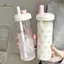 HL 500 / 700ML Ống Hút Nước Có Nắp Nơ Cốc Cà Phê Trà Sữa Cốc Nhựa Cho Trường Học Ngoài Trời Bình Nước Uống Bé Gái Quà Tặng LMWU