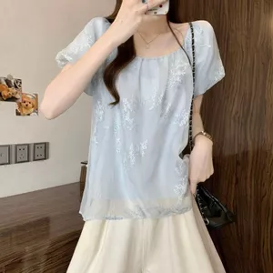 Mùa Hè 2026 Phong Cách Mới Pháp Nhẹ Nhàng Thêu Áo Sơ Mi Nữ Tính Khí Ngọt Ngào Phù Hợp Với Dáng Rộng Thịt-Covering Áo Sơ Mi Nhỏ Top Hợp Thời Trang
