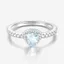 Nhẫn bạc thiết yếu hình tam giác Leroy FANCIME được tạo ra Aquamarine