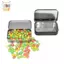 Hộp thiếc Mini rỗng hình chữ nhật bằng kim loại Tinplate Đẩy kẹo Hộp đựng thuốc Hộp đựng lọ có bản lề Hộp lưu trữ tổ chức nhỏ ELWW