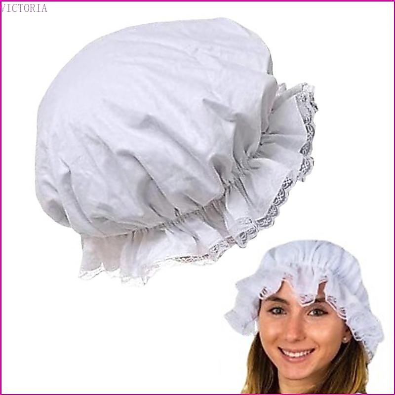 Vic Người Giúp Việc Bonnet Satins Xù Vành Tinh Tế Ren Cho Nữ Halloween Cosplay Mũ Phụ Kiện