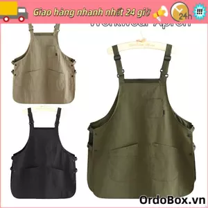 Tạp dề vẽ tranh ORDOBOX, Tạp dề bảo hộ lao động phục vụ ăn uống chống bẩn gia đình, Áo yếm làm việc chống thấm nước phong cách Nhật Bản cho tiệm cắt tóc quán cà phê