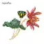 AqToCna Kim Cương Giả Hoa Sen Thổ Cẩm Dành Cho Nữ Thanh Lịch Handmade Lá Đảng Văn Phòng Áo Khoác Trang Trí Phụ Kiện Chân Quà Tặng AqToCna